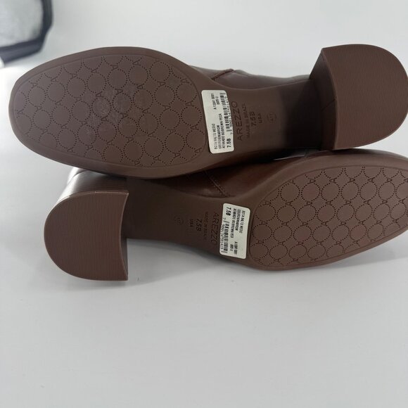 Arezzo Womens Brown Leather Ankle Boots With Block Heel Size 7.5B Made In Brazil - Picture 6 of 13